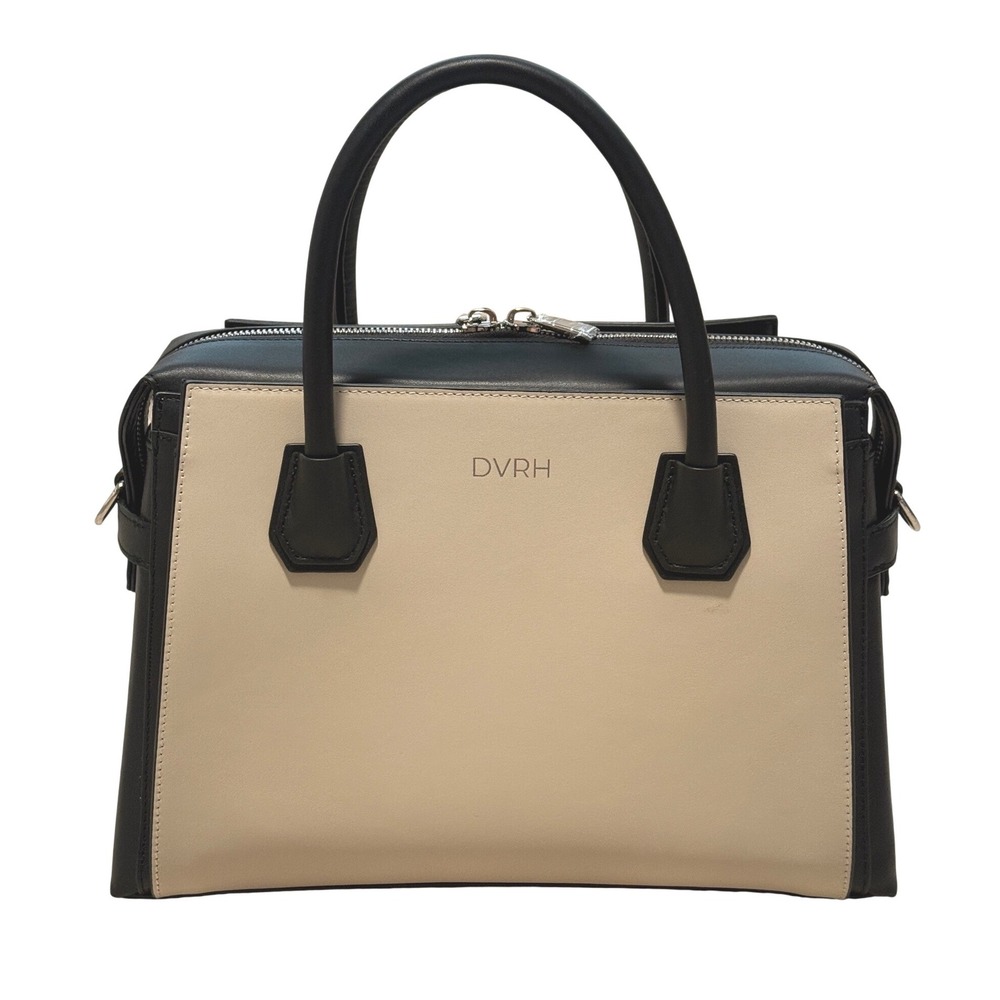 NIB Classic Luxury Genuine Leather Conceal Carry Handbag Black Natural 13" X 10"
